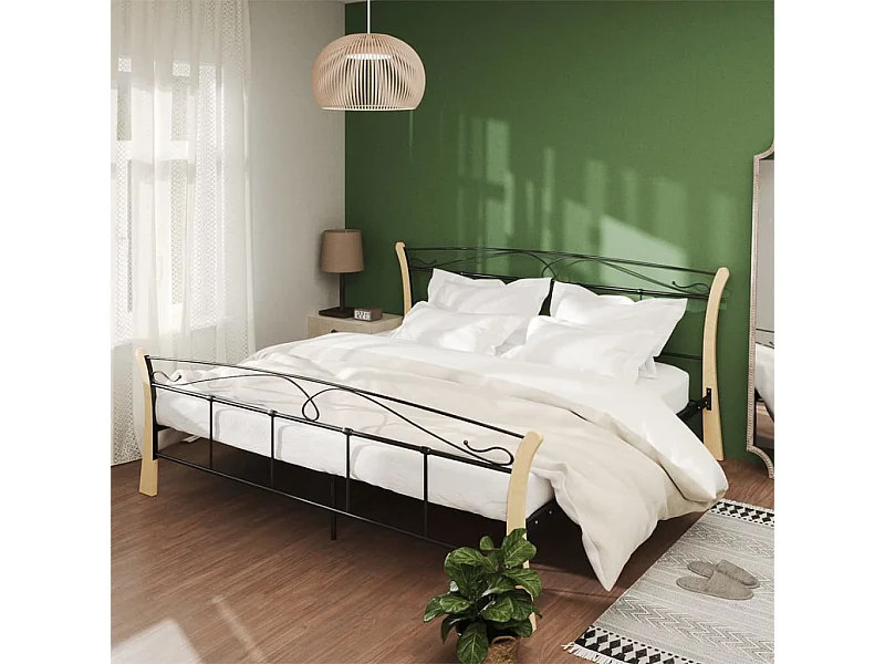 Lit-200x200 cm noir métal EGGB76949