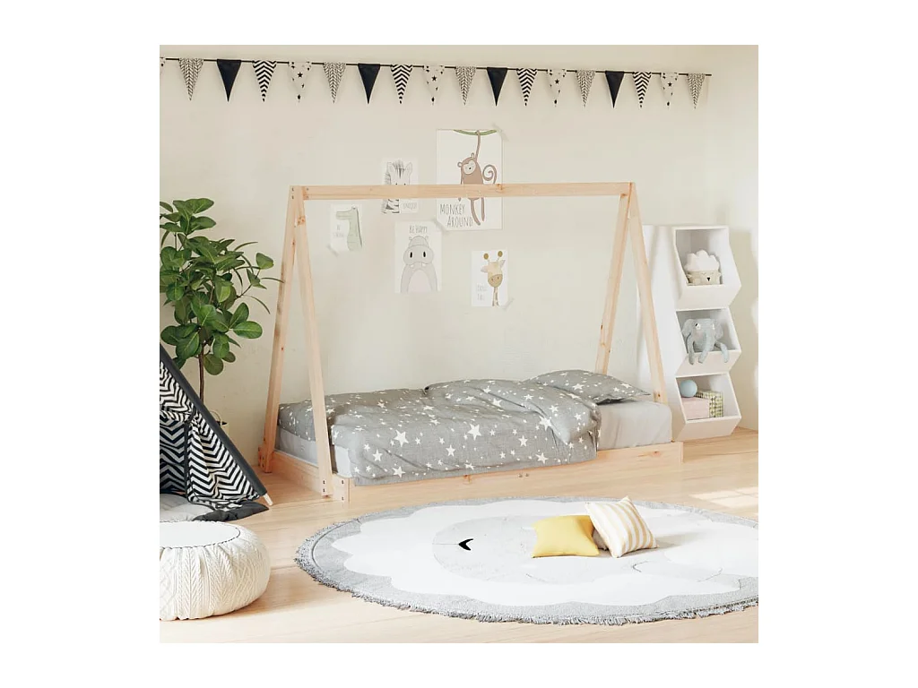 Lit-80x160 cm pour enfant bois de pin massif EGGB64057