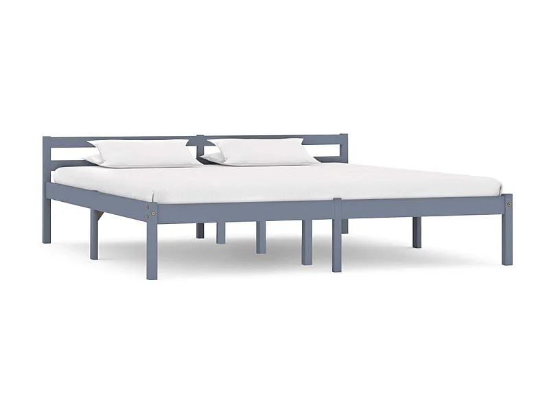 Cama 180x200 cm madeira pinho maciço cinzento PT465833