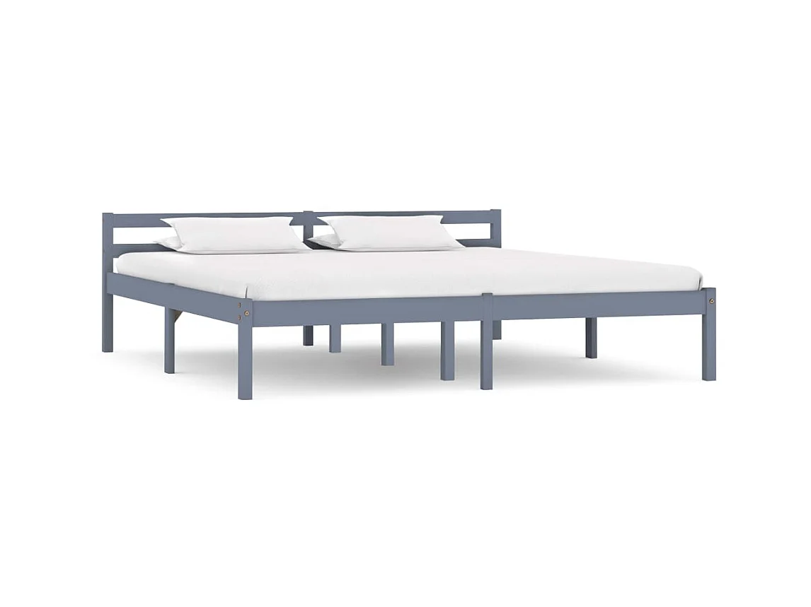 Lit-180x200 cm Gris Bois de pin massif EGGB63218