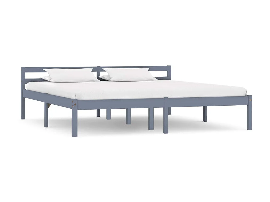 Lit-180x200 cm Gris Bois de pin massif EGGB63218