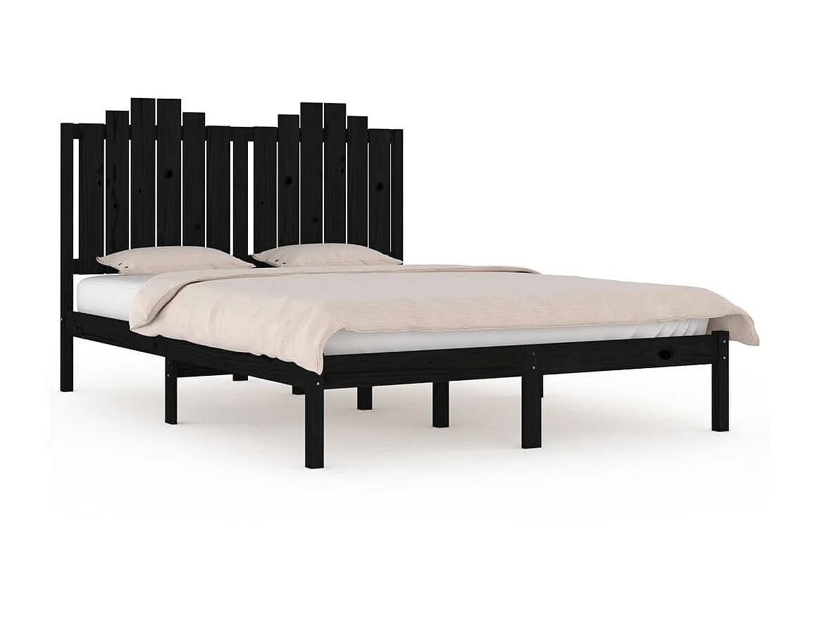 Bedframe massief grenenhout zwart 200x200 cm NL54945