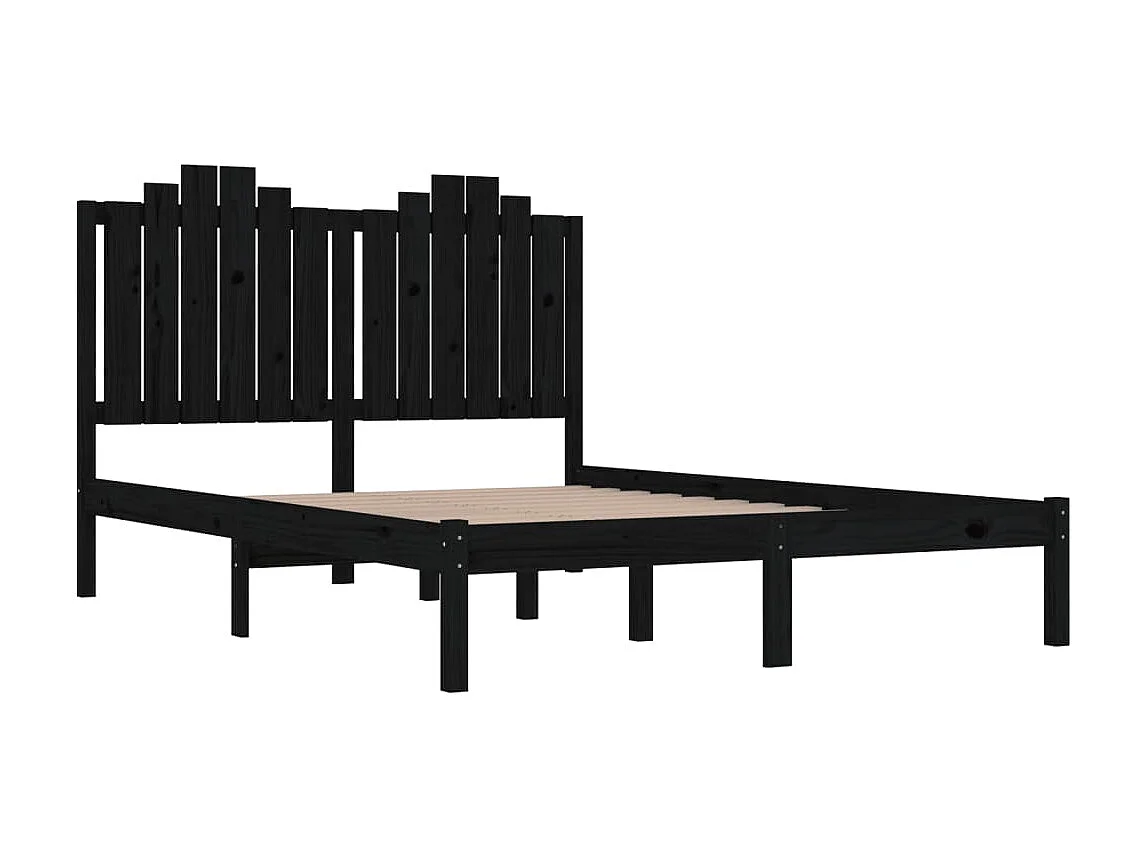 Bedframe massief grenenhout zwart 200x200 cm NL54945