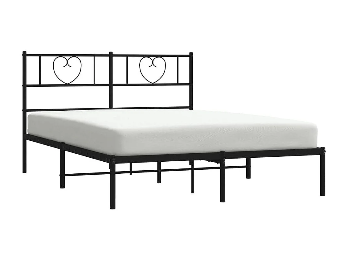 Cama com cabeceira 140x190 cm metal preto PT844081