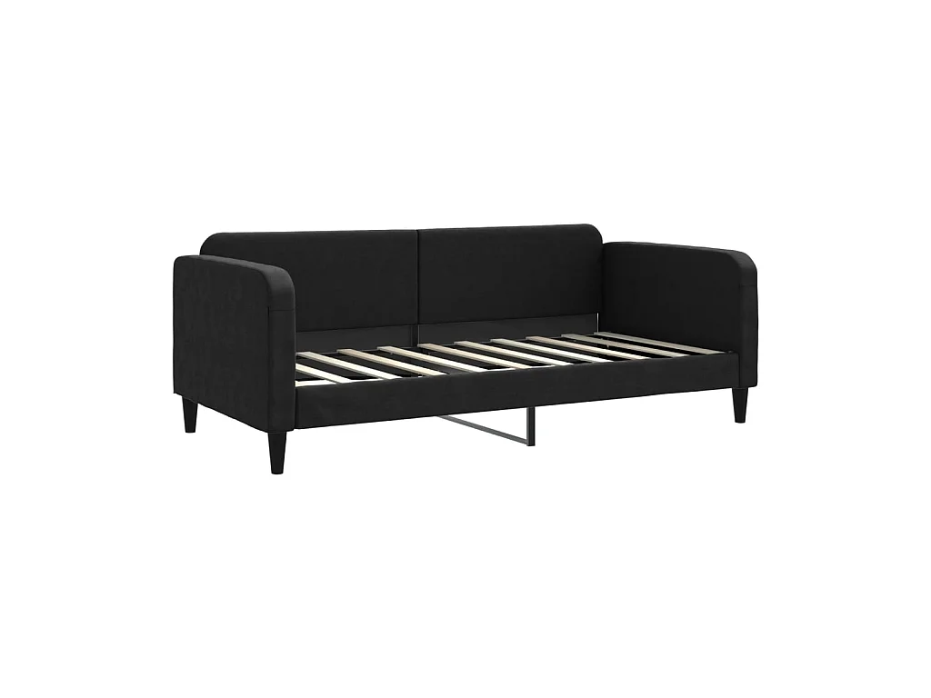 Cama 90x190 cm tela negro ES61937