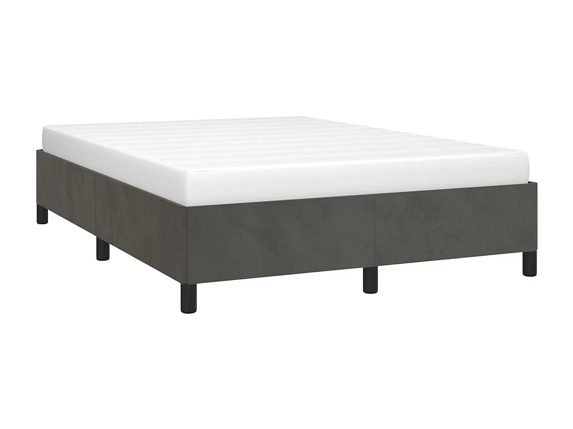 Cama 140x200 cm veludo cinzento-escuro PT440095