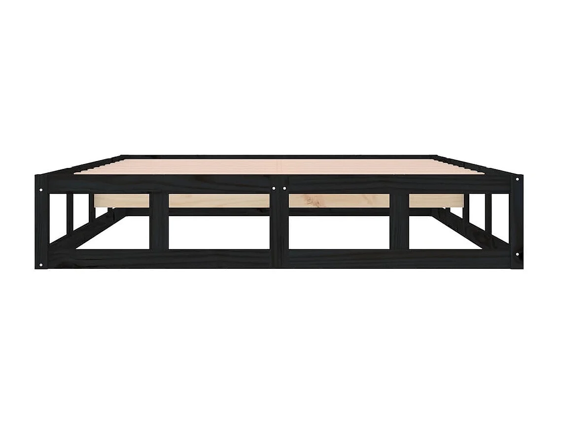 Lit-120x200 cm Noir Bois massif EGGB44192