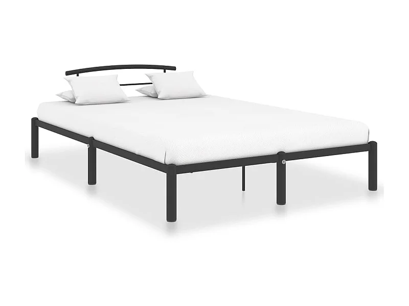 Cama 140x200 cm metal preto PT202336