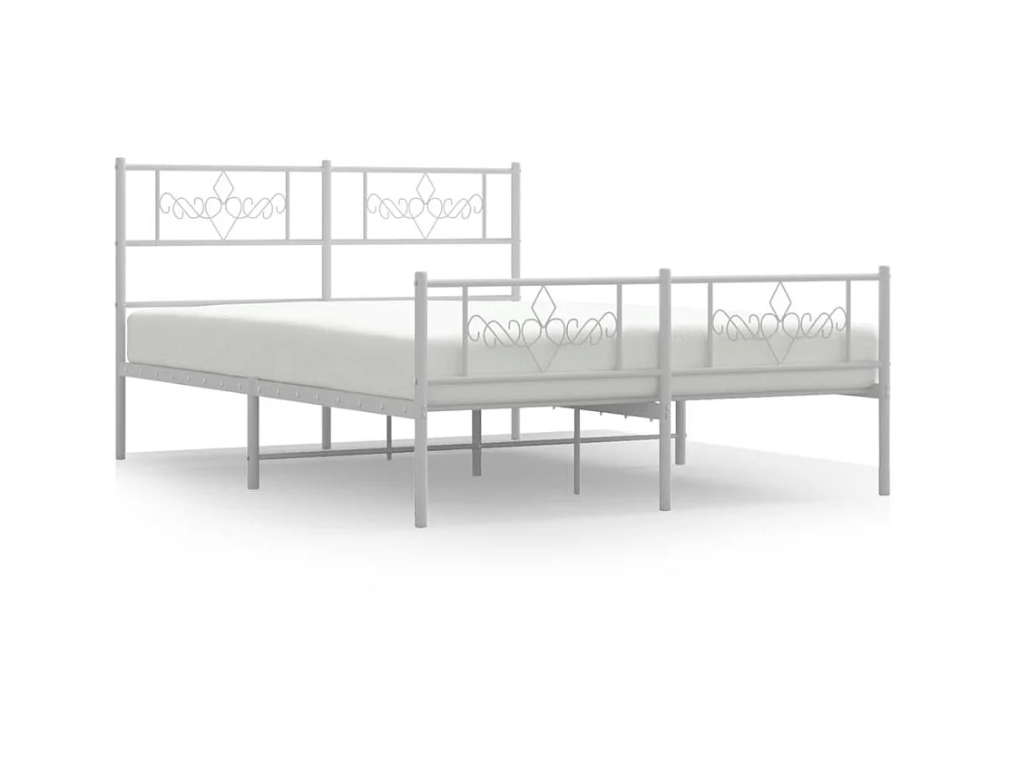 Bedframe met hoofd- en voeteneinde metaal wit 120x200 cm NL22793