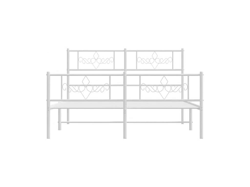 Bedframe met hoofd- en voeteneinde metaal wit 120x200 cm NL22793