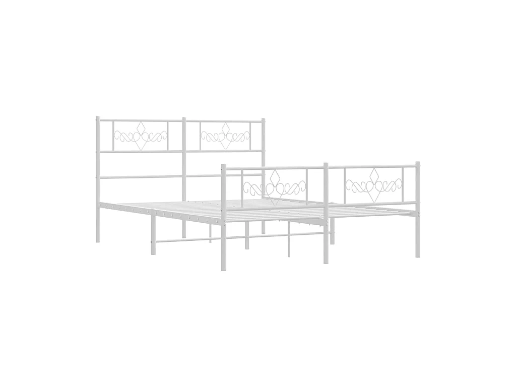 Bedframe met hoofd- en voeteneinde metaal wit 120x200 cm NL22793