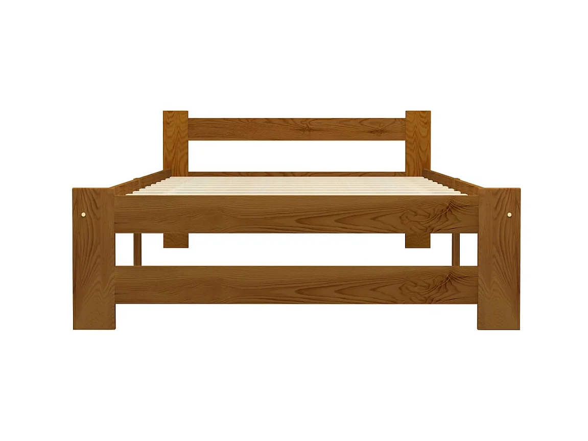 Cama 90x200 cm madera maciza pino marrón miel ES35001