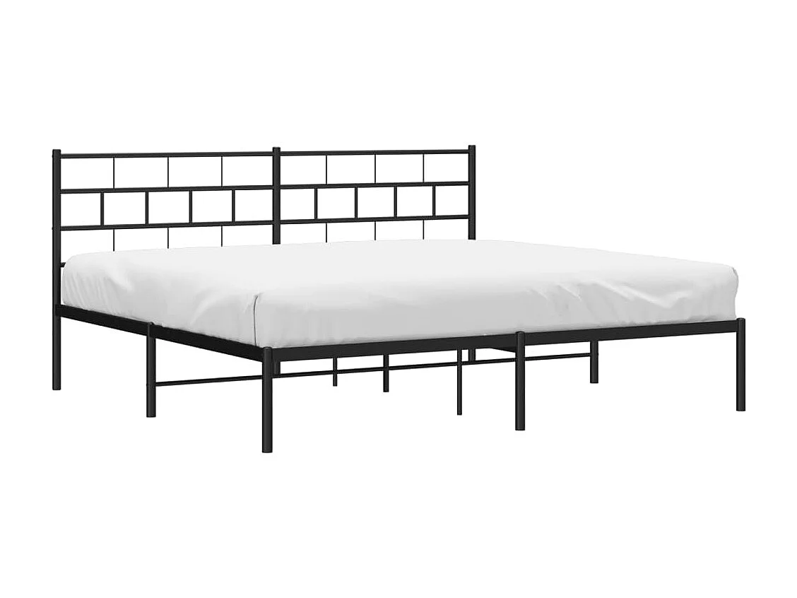Cama 190x200 cm con cabecero metal negro ES21583