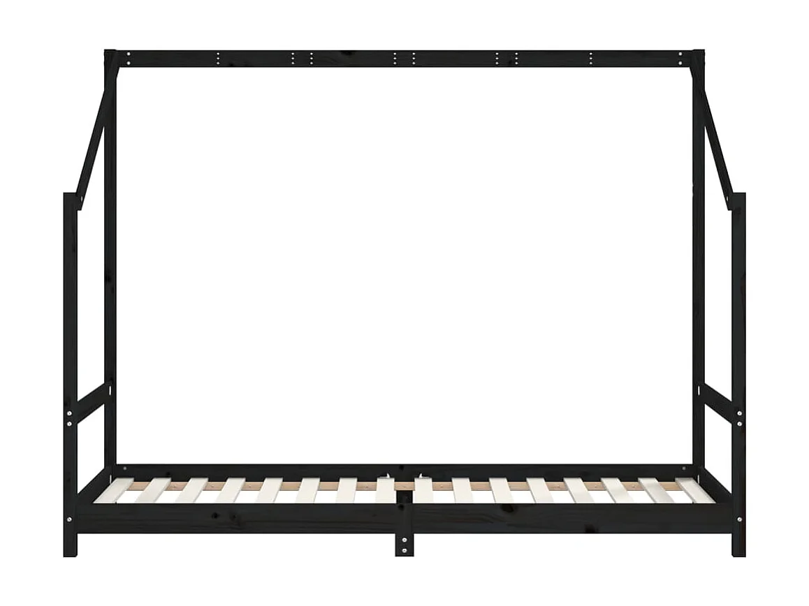 Cama infantil 80x200 cm pinho maciço preto PT312267