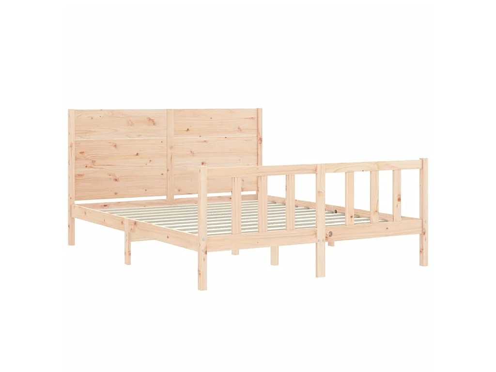 Bedframe met hoofdbord massief hout 160x200 cm NL69858