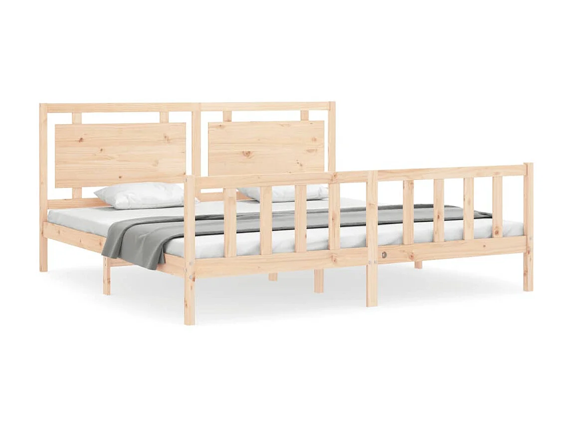 Lit-200x200 cm avec tête de lit bois massif EGGB19063