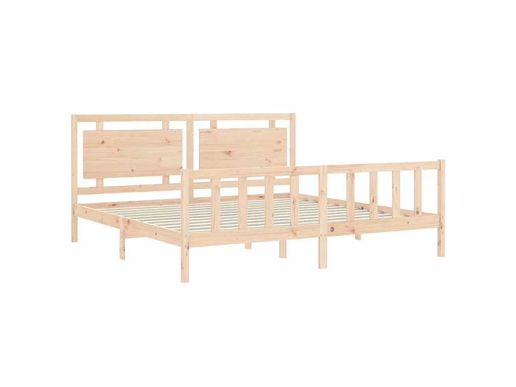 Lit-200x200 cm avec tête de lit bois massif EGGB19063