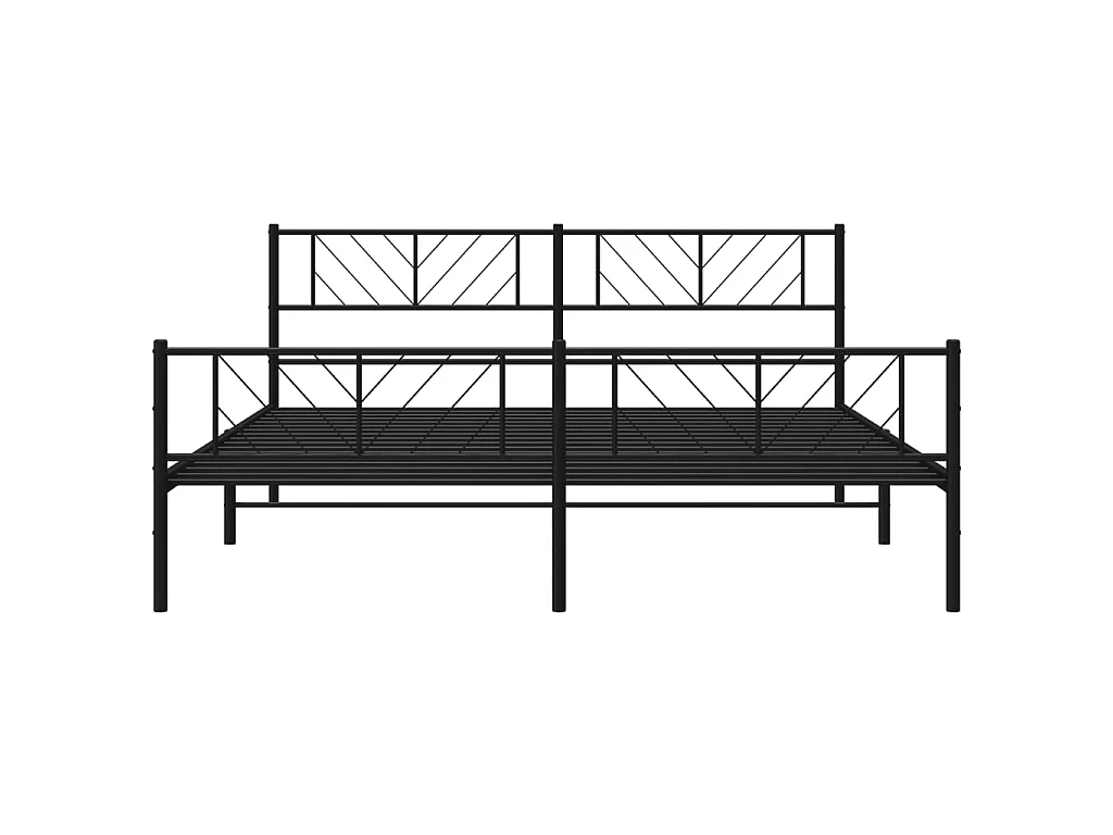 Cama com cabeceira e pés 193x203 cm metal preto PT171354