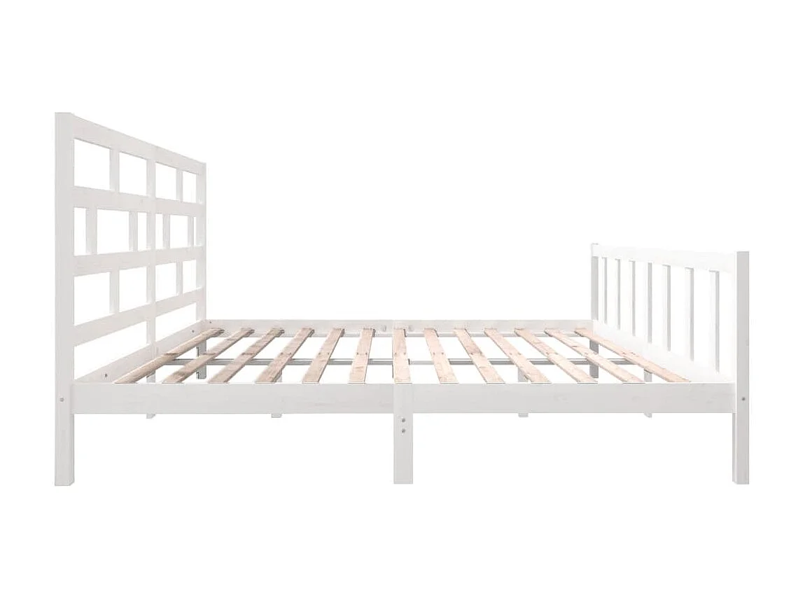 Cama 180x200 cm madera maciza blanco Super King ES23028