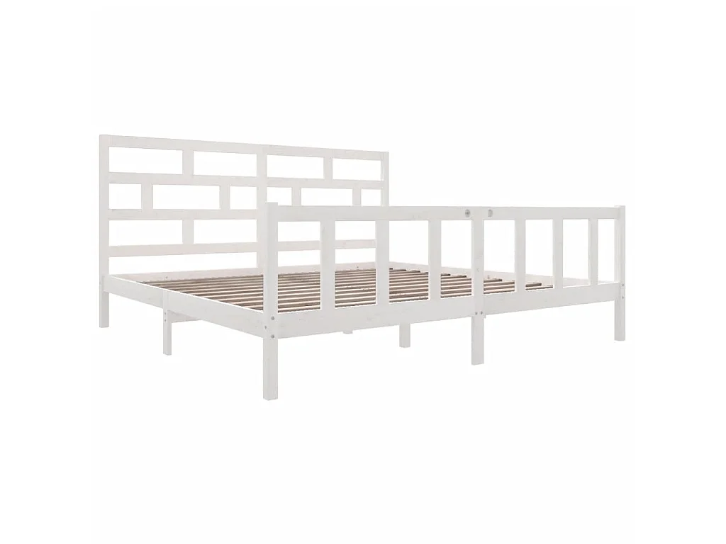 Lit-180x200 cm Blanc Bois de pin massif Super King EGGB35435