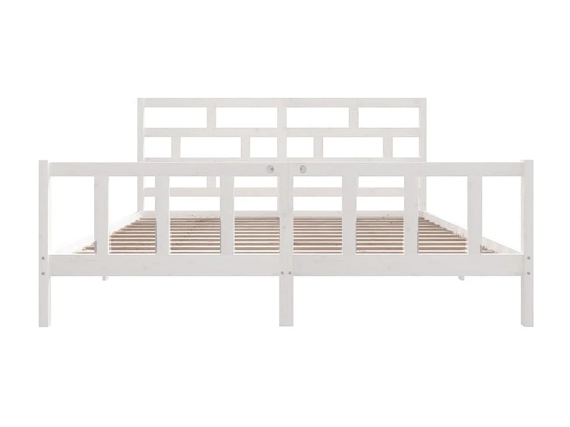 Lit-180x200 cm Blanc Bois de pin massif Super King EGGB35435