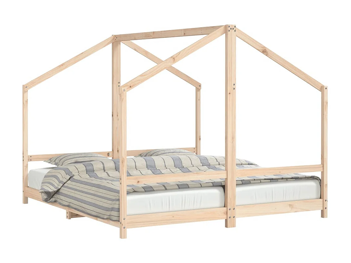 Kinderbedframe 2x(90x200) cm massief grenenhout NL54863