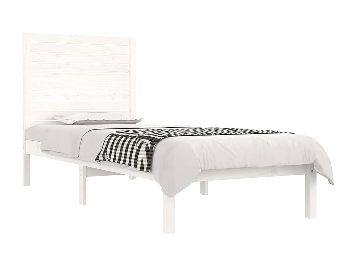 Bedframe massief hout wit 75x190 cm NL29583