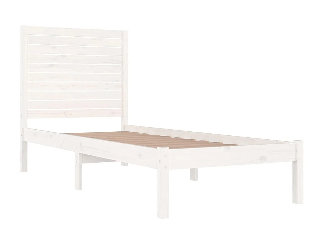 Bedframe massief hout wit 75x190 cm NL29583