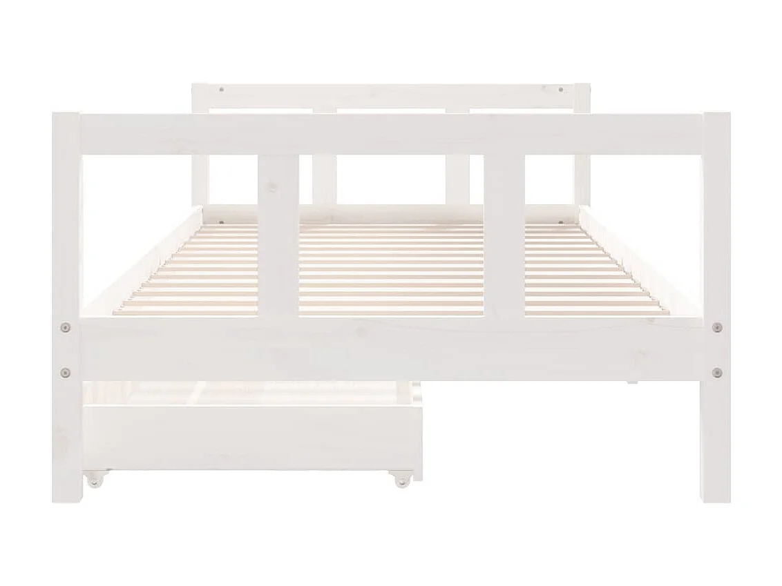 Kinderbedframe 90x200 cm massief grenenhout wit NL16297