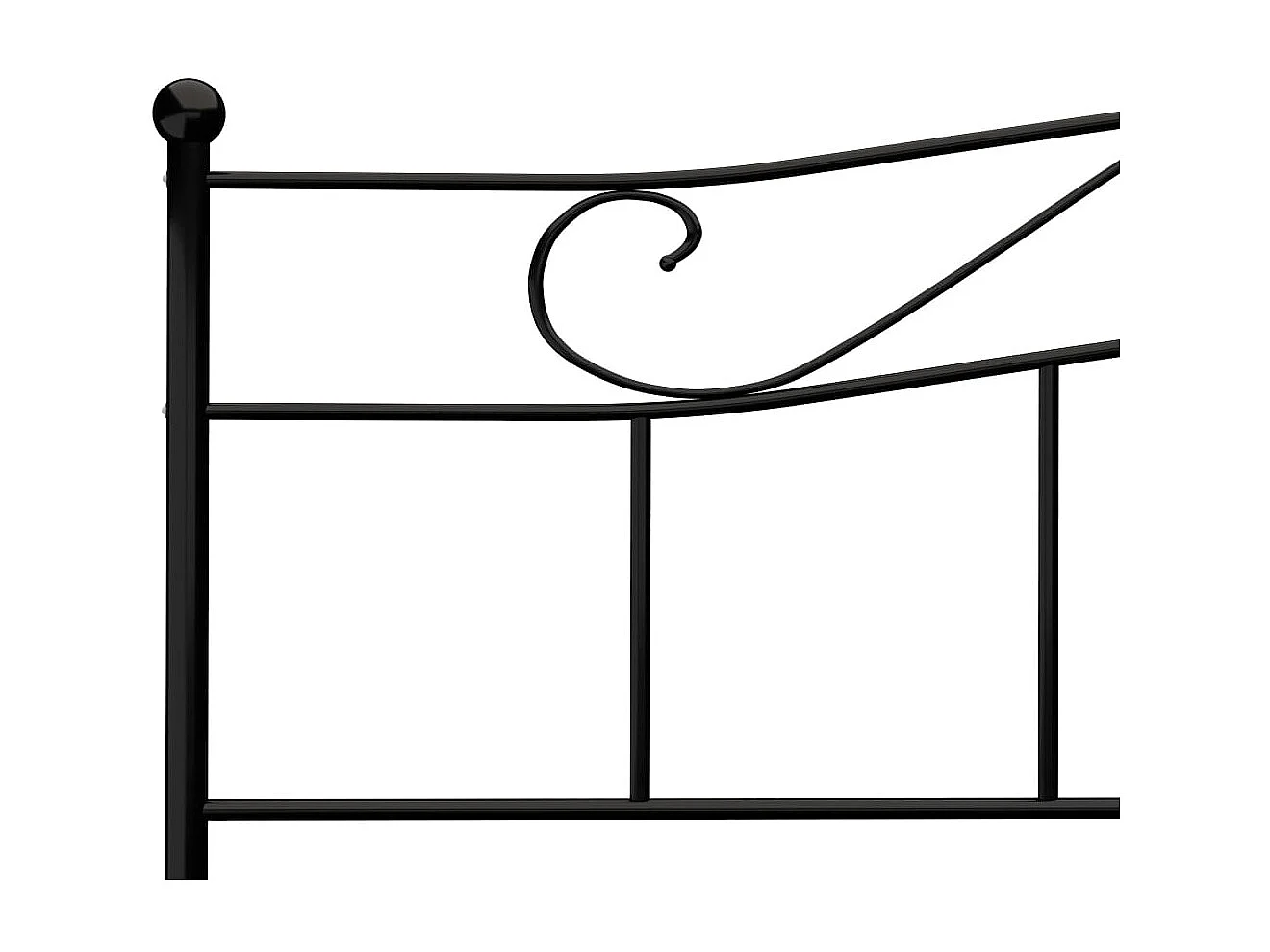 Lit-180x200 cm Noir Métal EGGB46943