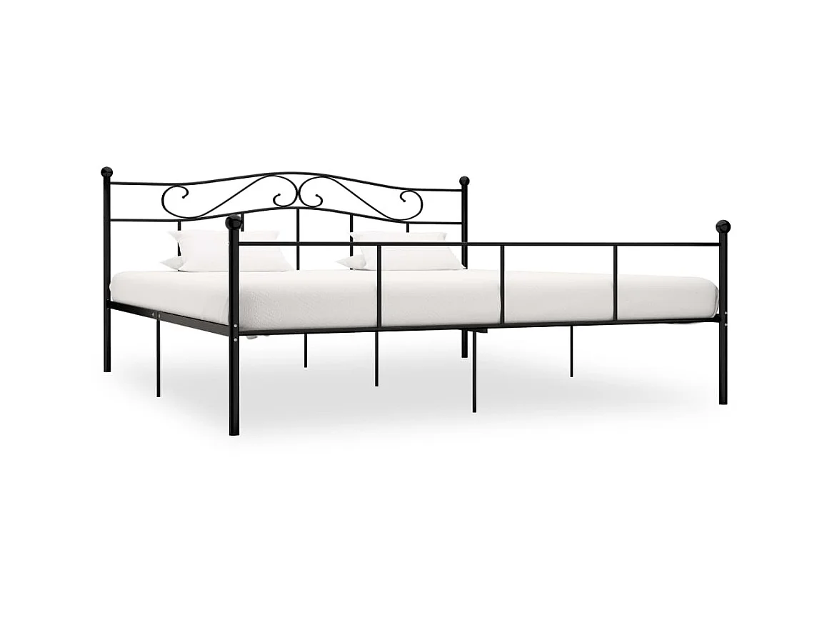 Lit-180x200 cm Noir Métal EGGB46943