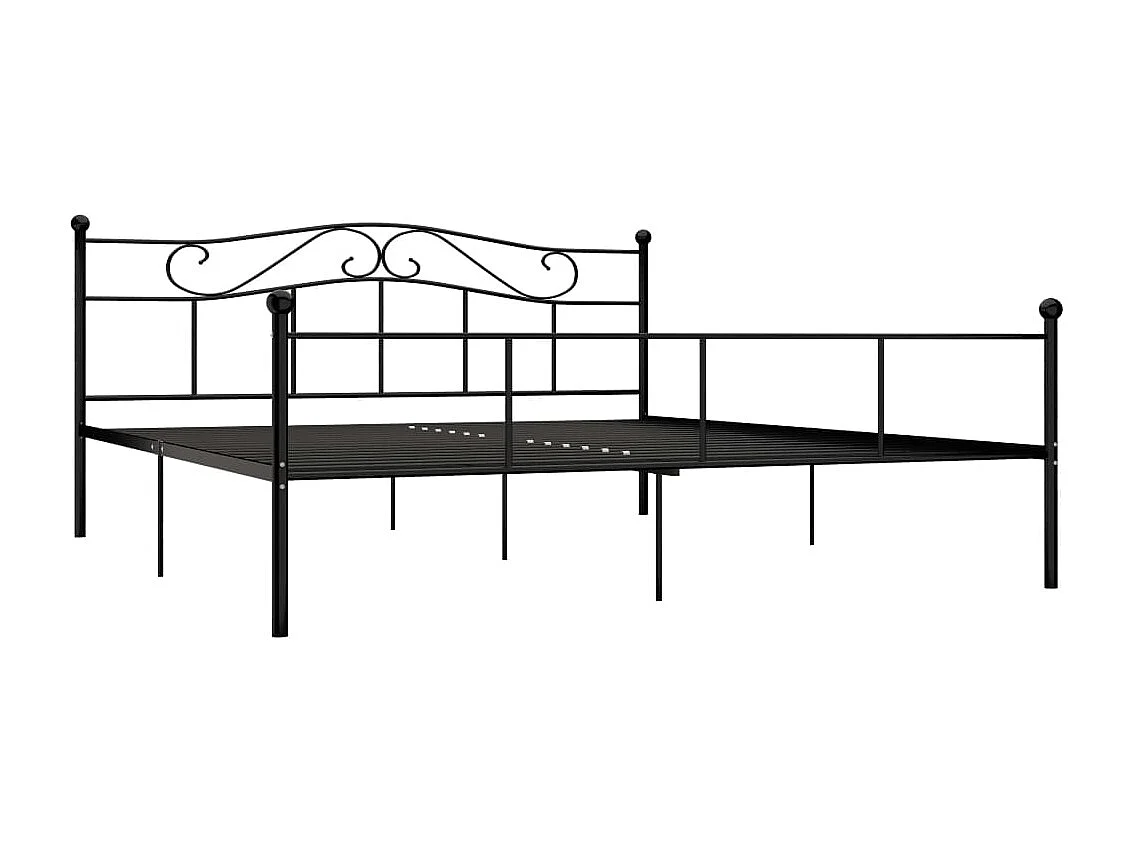 Lit-180x200 cm Noir Métal EGGB46943