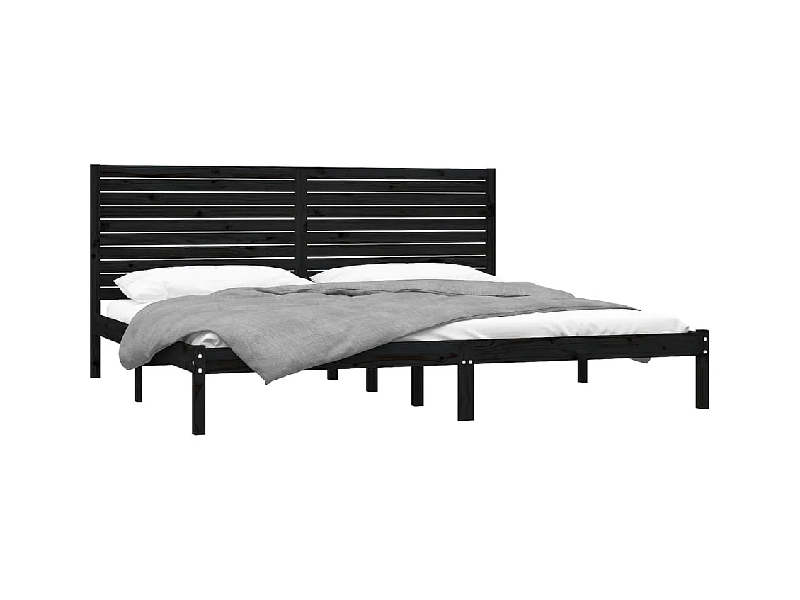 Lit-180x200 cm Noir Bois massif Super King EGGB96090