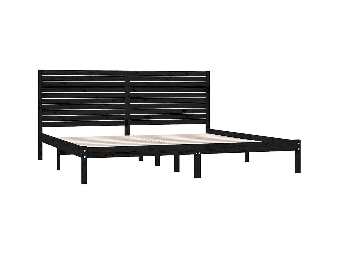 Lit-180x200 cm Noir Bois massif Super King EGGB96090
