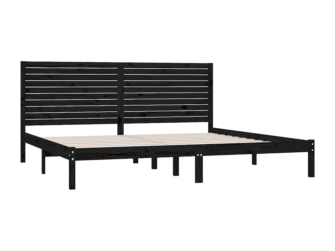 Lit-180x200 cm Noir Bois massif Super King EGGB96090