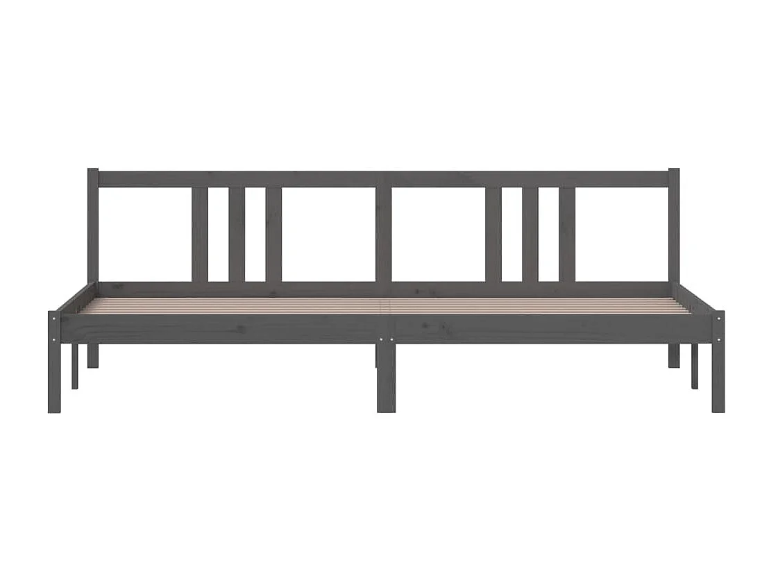 Cama 200x200 cm madeira maciça cinzento PT349147