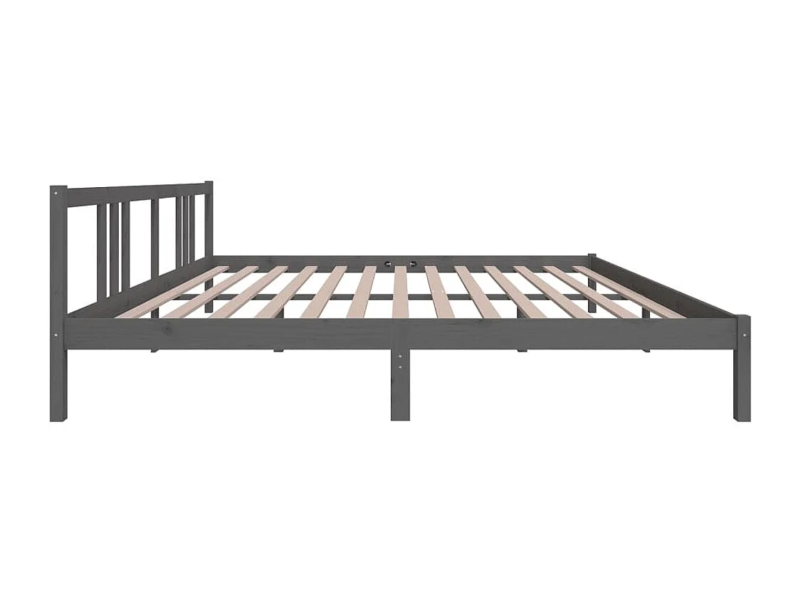 Cama 200x200 cm madeira maciça cinzento PT349147