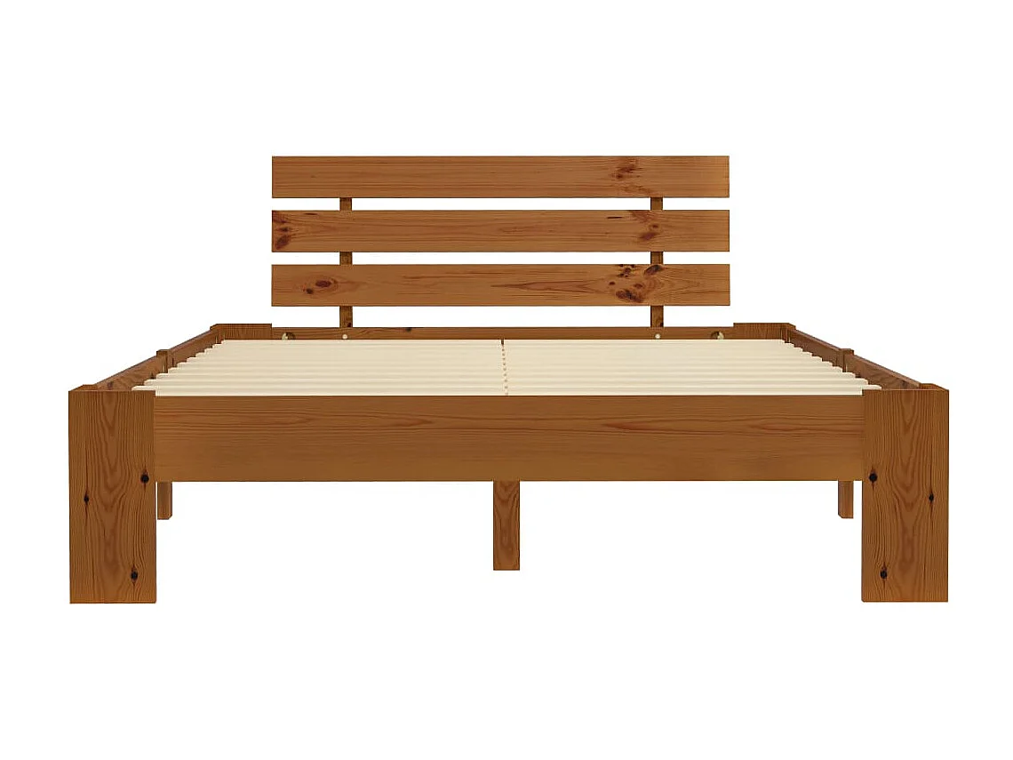 Bedframe met hoofdbord grenenhout honingbruin 140x200 cm NL27482