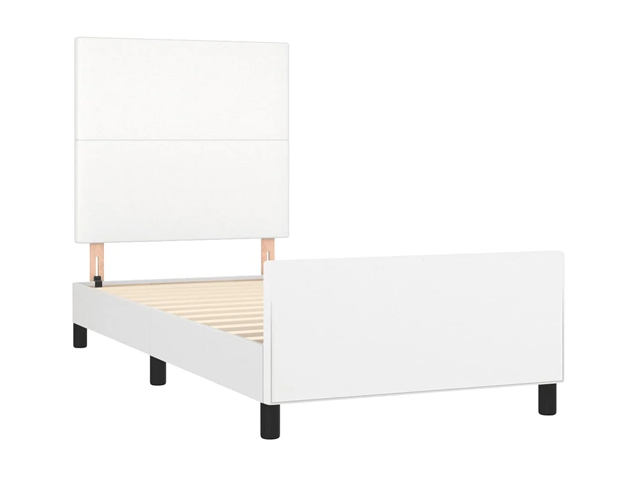 Lit-100x200 cm avec tête de lit Blanc Similicuir EGGB63119