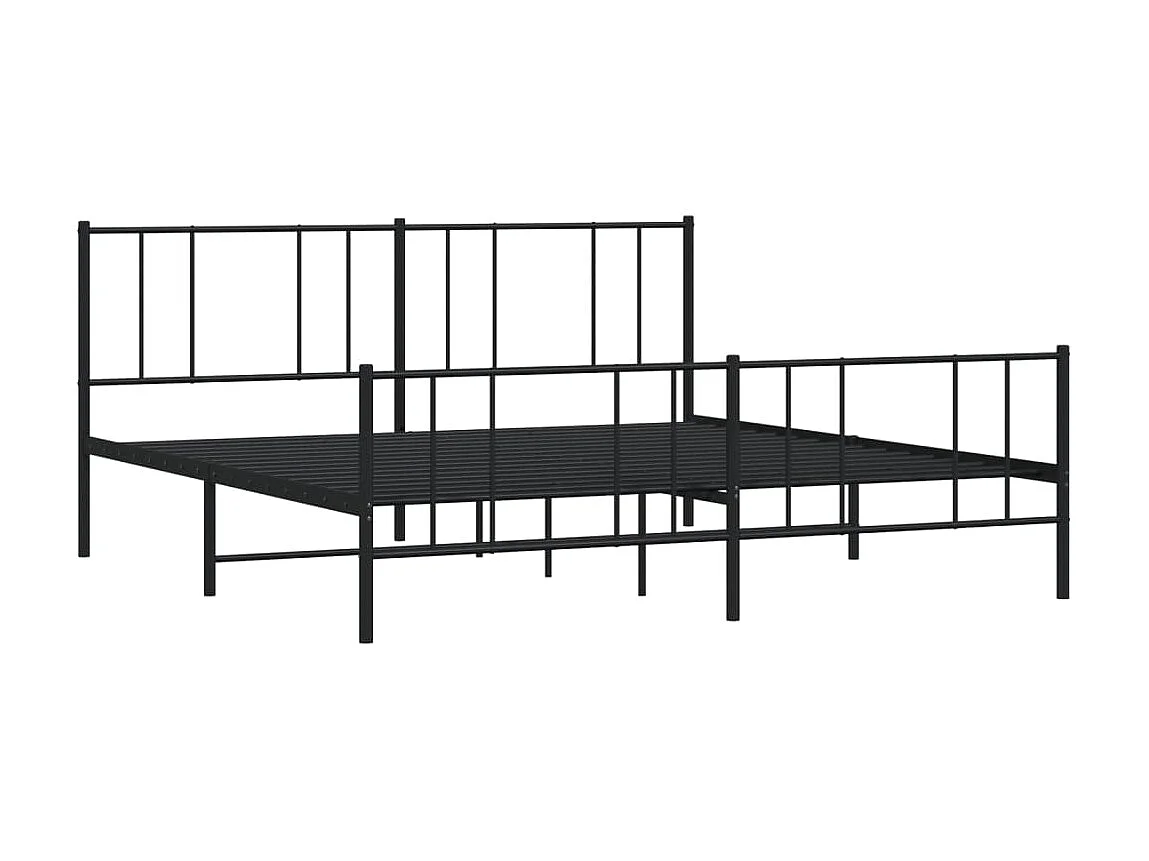 Cama 180x210 cm cabecero y estribo metal negro ES74090