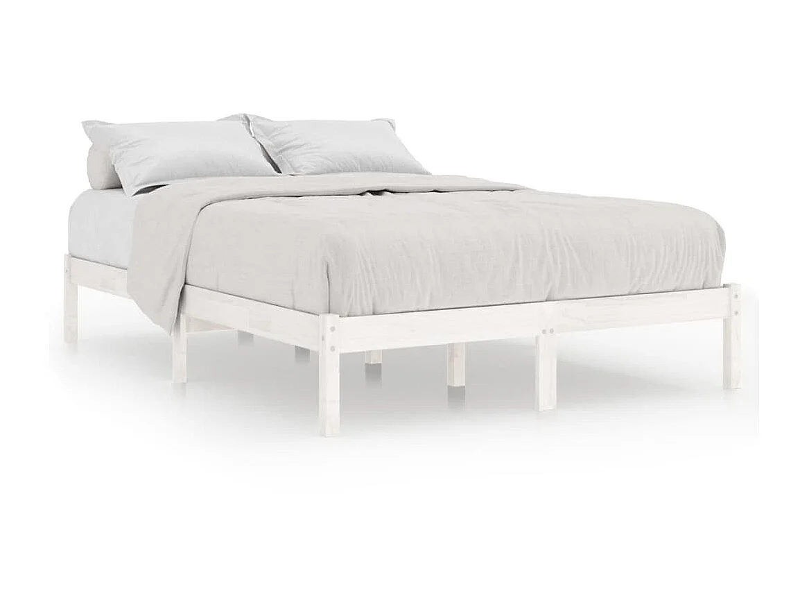Lit-150x200 cm Blanc Bois massif Très grand EGGB53496
