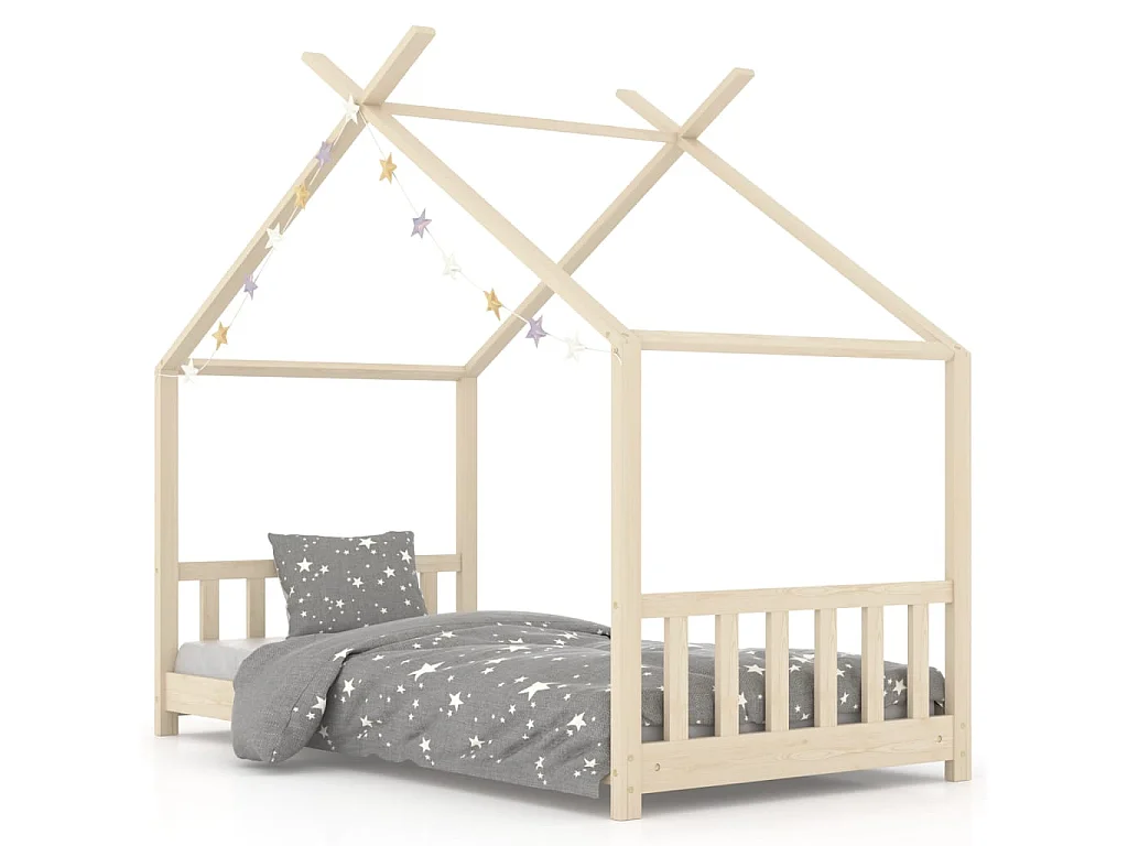 Lit-80x160 cm d'enfant Bois de pin massif EGGB50775