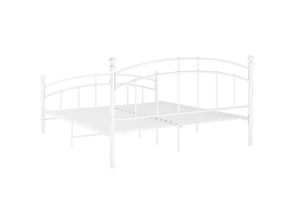 Cama 140x200 cm metal branco PT124779