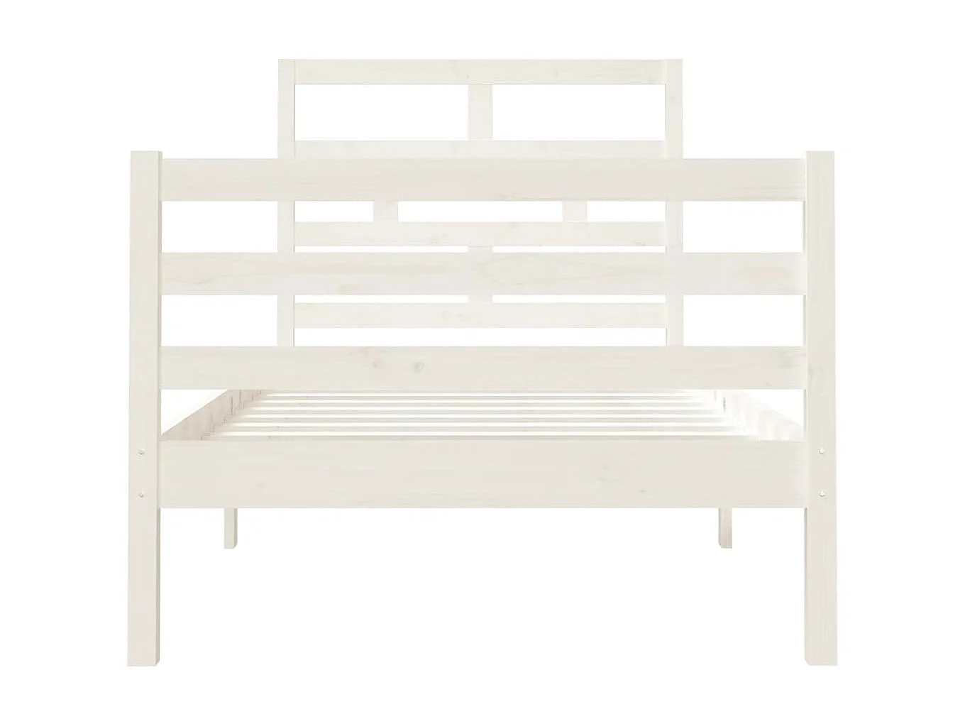 Cama de solteiro 90x190 cm madeira maciça branco PT506705