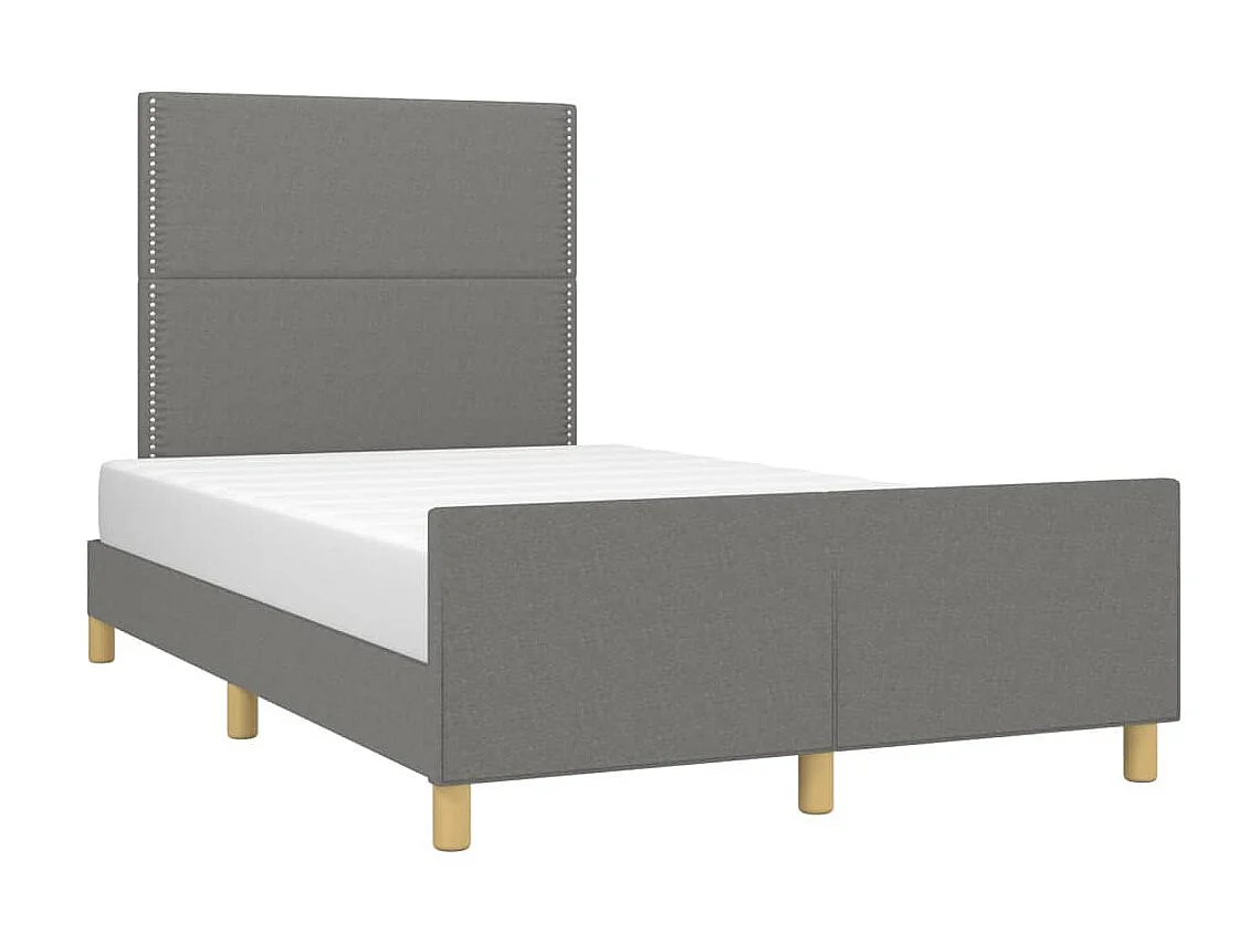 Lit-120x200 cm avec tête de lit Gris foncé Tissu EGGB14707