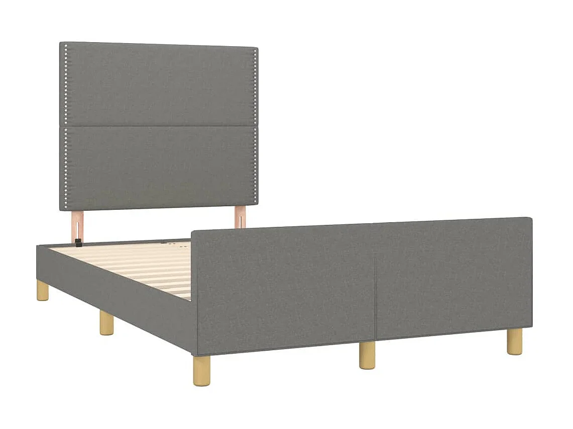 Lit-120x200 cm avec tête de lit Gris foncé Tissu EGGB14707