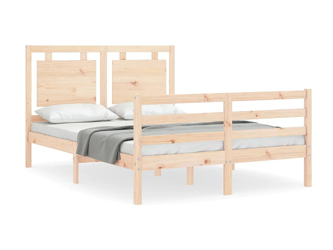 Cama com cabeceira 140x200 cm madeira maciça PT650967