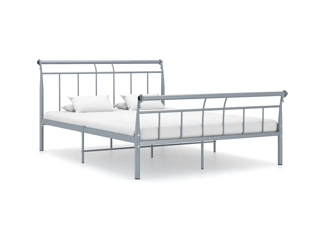 Lit-140x200 cm Gris Métal EGGB78779