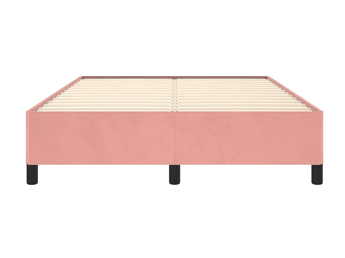 Cama 140x190 cm de terciopelo rosa ES73803