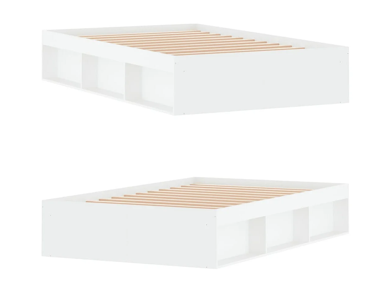 Cama de casal pequena 120x190 cm branco PT258046